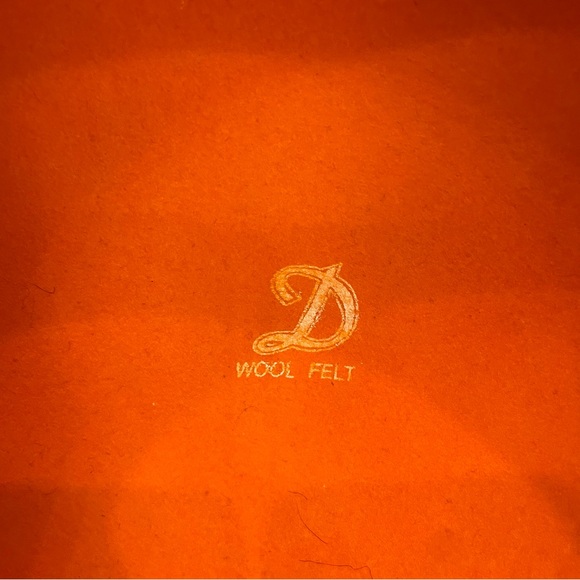 VERUCCI Vintage 1950s Wool Pillbox Hat Tangerine Orange Bow - Picture 10 of 11